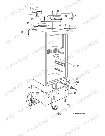 Взрыв-схема холодильника Sibir (N Sr) VCR-110KE - Схема узла C20 Cabinet  B